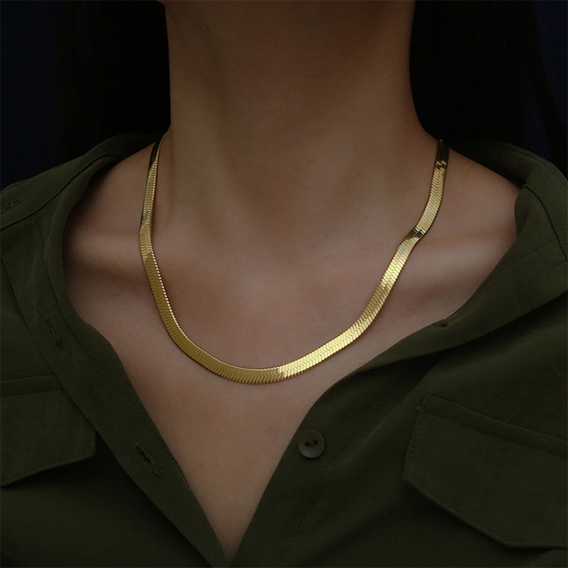 Ashion สร้อยคอโซ่ ชุบทอง 24K 4 มม. 40-45-50 ซม. เครื่องประดับ สําหรับผู้ชาย และผู้หญิง