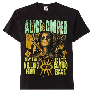 เสื้อยืดผ้าฝ้ายพิมพ์ลายแฟชั่น ขายดี เสื้อยืดลําลอง แขนสั้น พิมพ์ลาย Alice Cooper Graveyard Rock Heavy Metal สําหรับผู้ชา