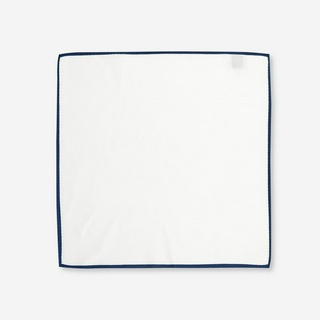 SUIT SELECT Gaku Pocket Square (White/Navy)