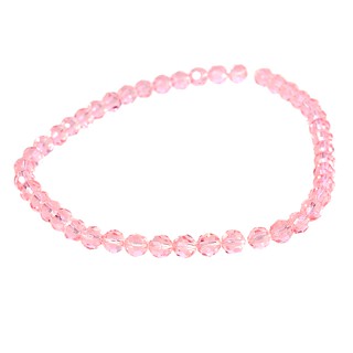 เม็ดคลิสตัล (Crystal) ลักษณะเม็ดกลมเจียเหลี่ยม (Faceted Round) 8 mm - (LZ-0312 สีชมพู)