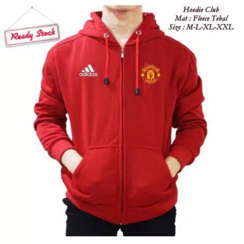 MU ZIPPER HOODIE/MAN UNITED ZIPPER HOODIE/ปักลายโลโก้ ZIPPER CAP JACKET