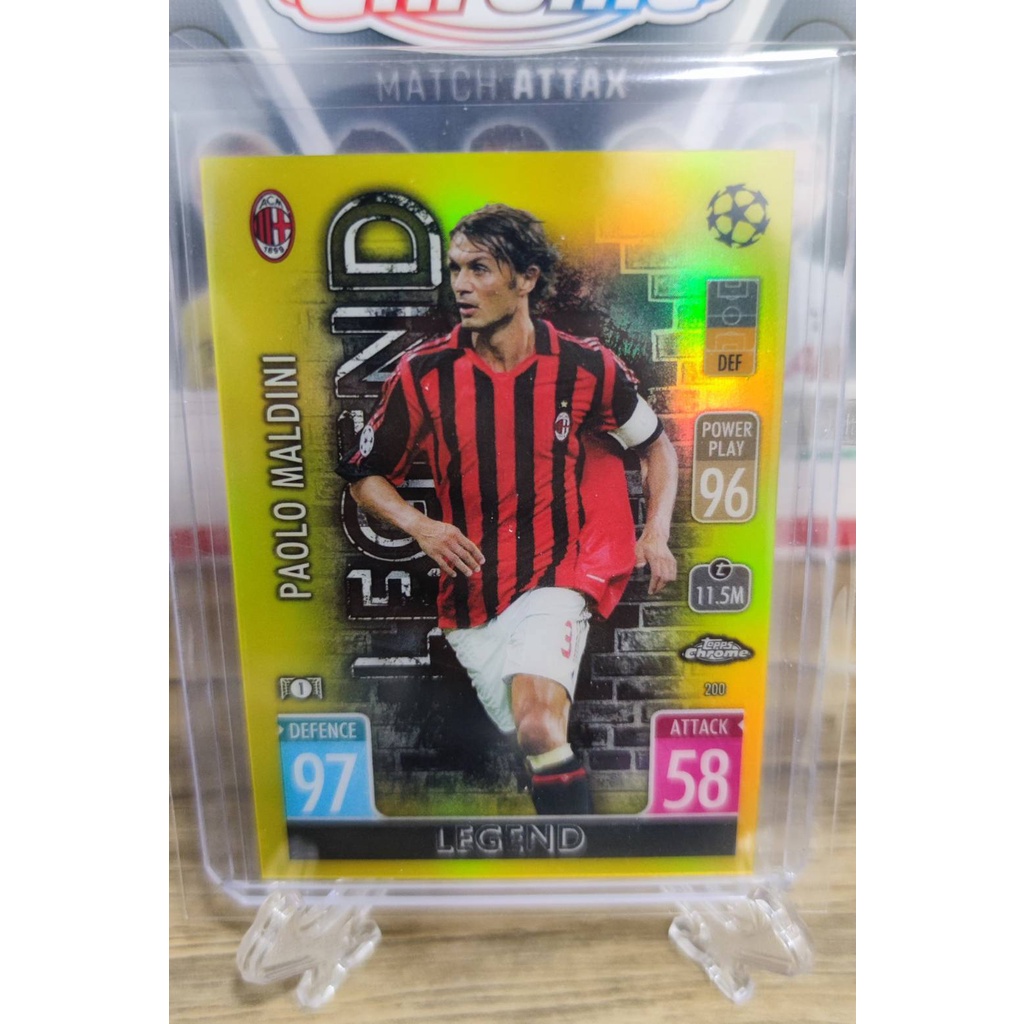 การ์ดนักฟุตบอล Topps Chrome Match Attax Maldini 49/75