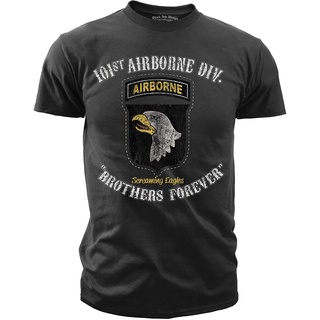 เสื้อยืดคอกลม แขนสั้น พิมพ์ลาย Airborne 101St สไตล์เรโทร สําหรับผู้ชายS-5XL