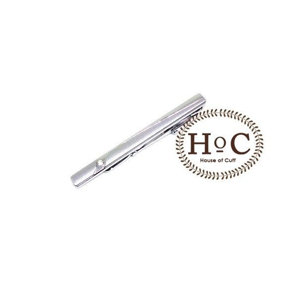 Houseofcuff Pin Tie Clip Tie PIN TIE SILVER BEZEL 08
