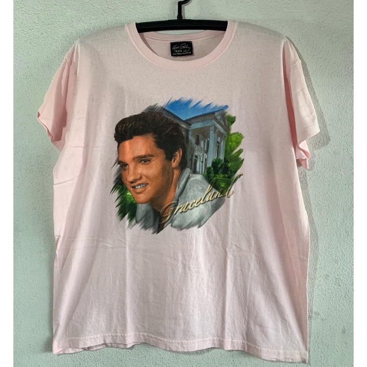 เสื้อ Elvis Presley สีชมพูอ่อน