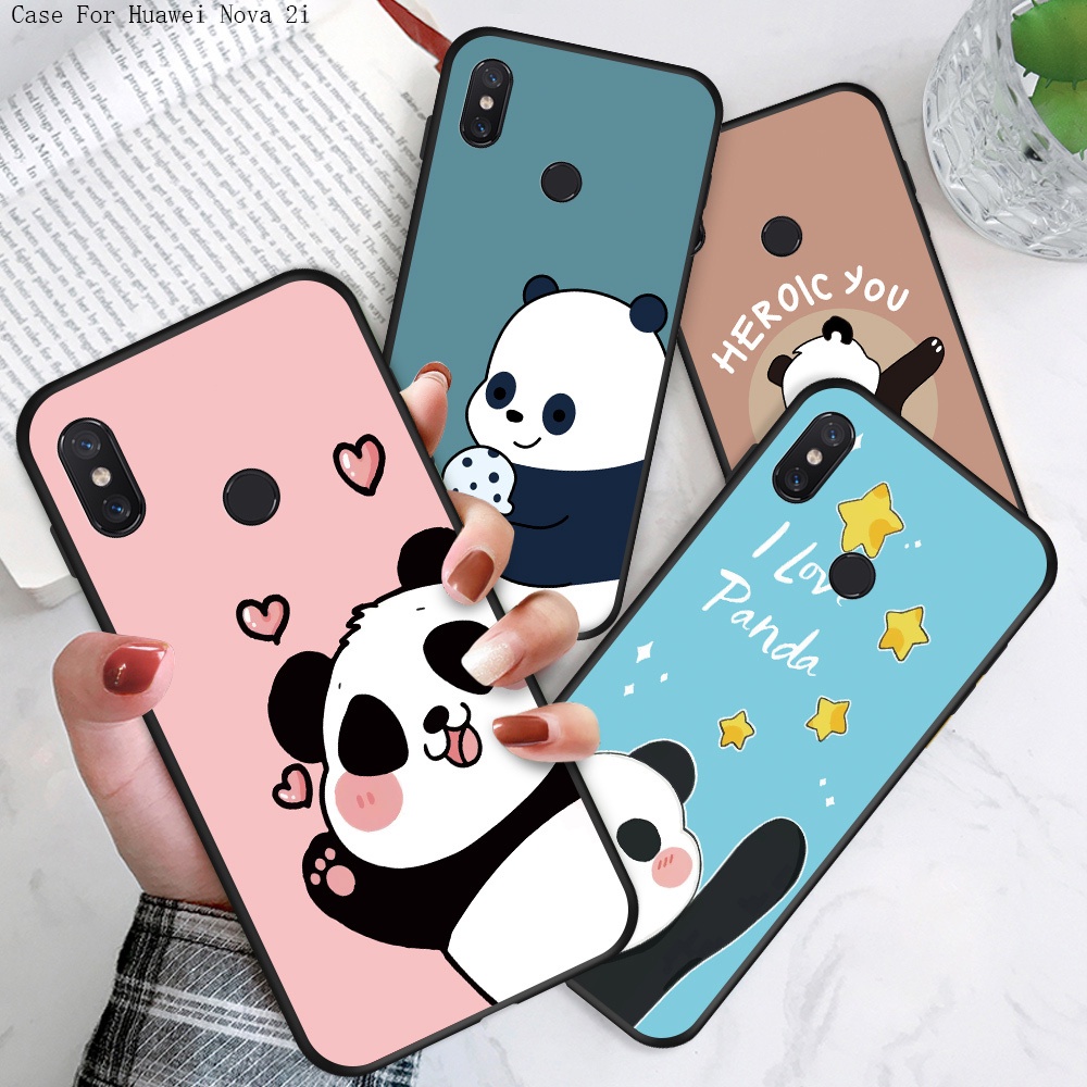 Huawei Nova Y70 Y61 2 3i 3E 3 2i Plus Lite หัวเว่ย สำหรับ Case Cute Panda เคสโทรศัพท์ Cover