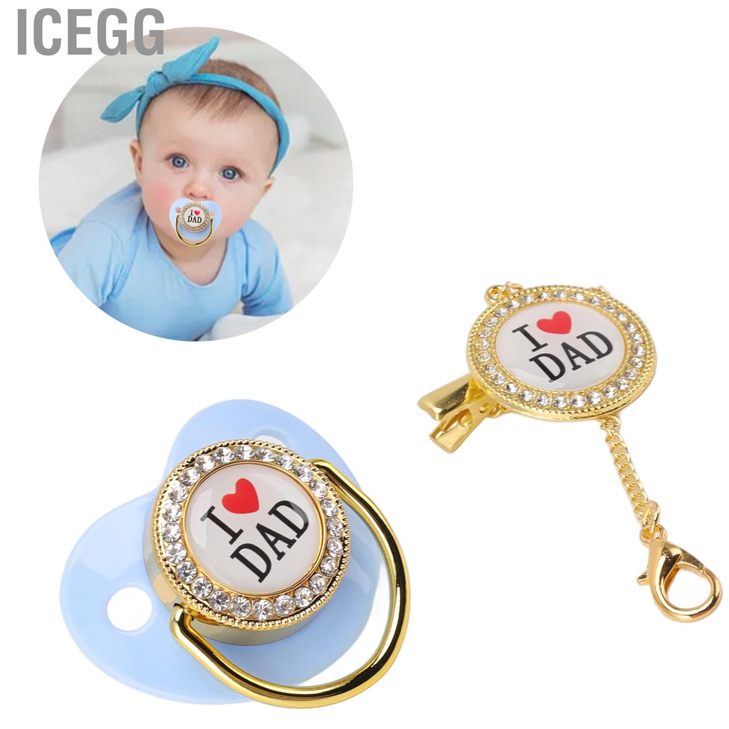 Icegg Baby Soother Pacifier BPA Free Sturdy Silicone for Jaw