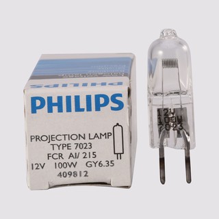 Philips 7023 FCR GY6.35 หลอดไฟฮาโลเจน 100w 12v ไม่สะท้อนแสง