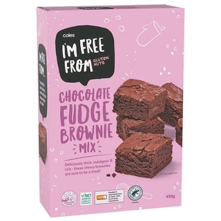 แป้งทำบราวนี่ฟัดจ์ สูตรไร้กลูเตนและถั่ว Coles Chocolate Fudge Brownie Mix Free Gluten &amp; Nut 450g.