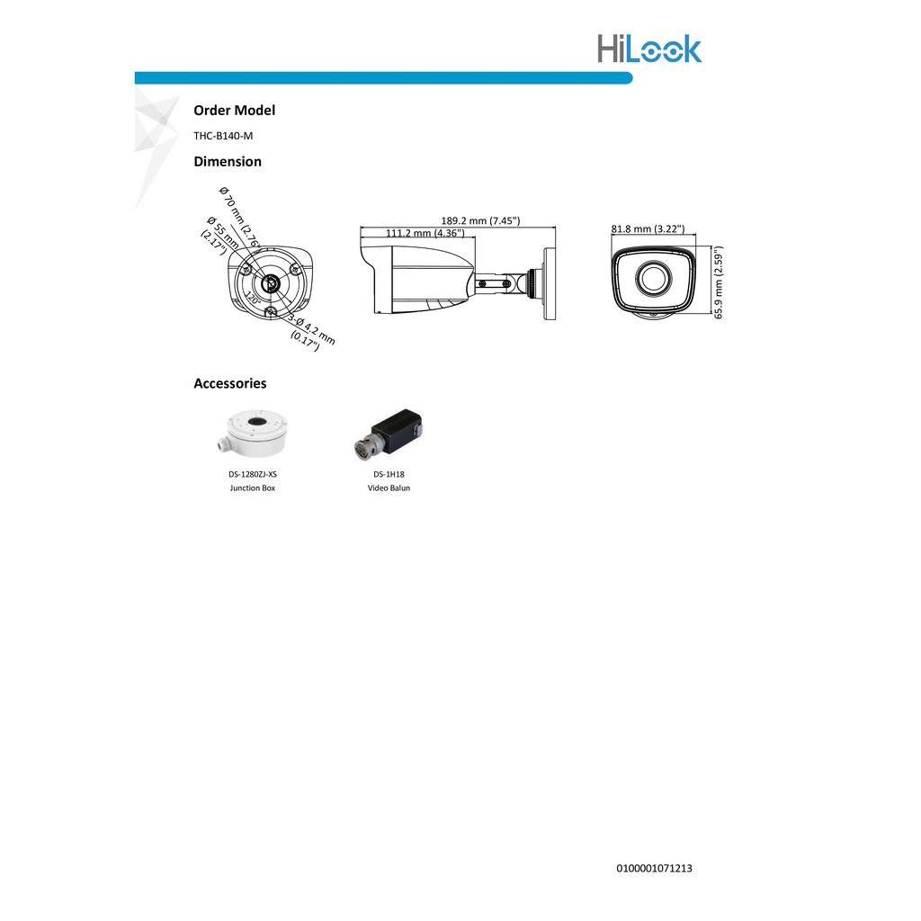 Hilook ชุดกล้องวงจรปิด รุ่น DVR204UK1(S) THCB140M 2.8mm จำนวน 4 ตัว