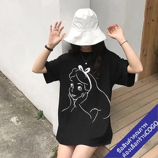 พร้อมส่ง เสื้อยืดโอเวอร์ไซส์ผู้หญิง oversize เสื้อผ้าแฟชั่นสาวอวบอ้วน เสื้อยืดสกรีนลายการ์ตูน มินิมอล สไตล์เกาหลีน่ารัก