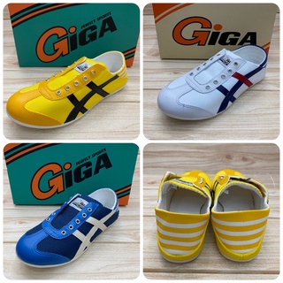 GiGa GA18  รองเท้าผ้าใบ (36-41) สีดำ/สีขาว/เหลือง/กรม