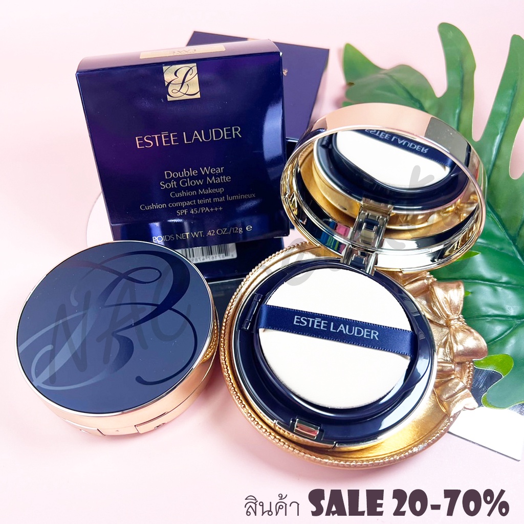 มีโค๊ดส่วนลด_ป้ายไทย ของแท้ 100%_ESTĒE LAUDER คุชชั่น Double Wear Soft Matte Glow Cushion Makeup SPF25/ Pa+++