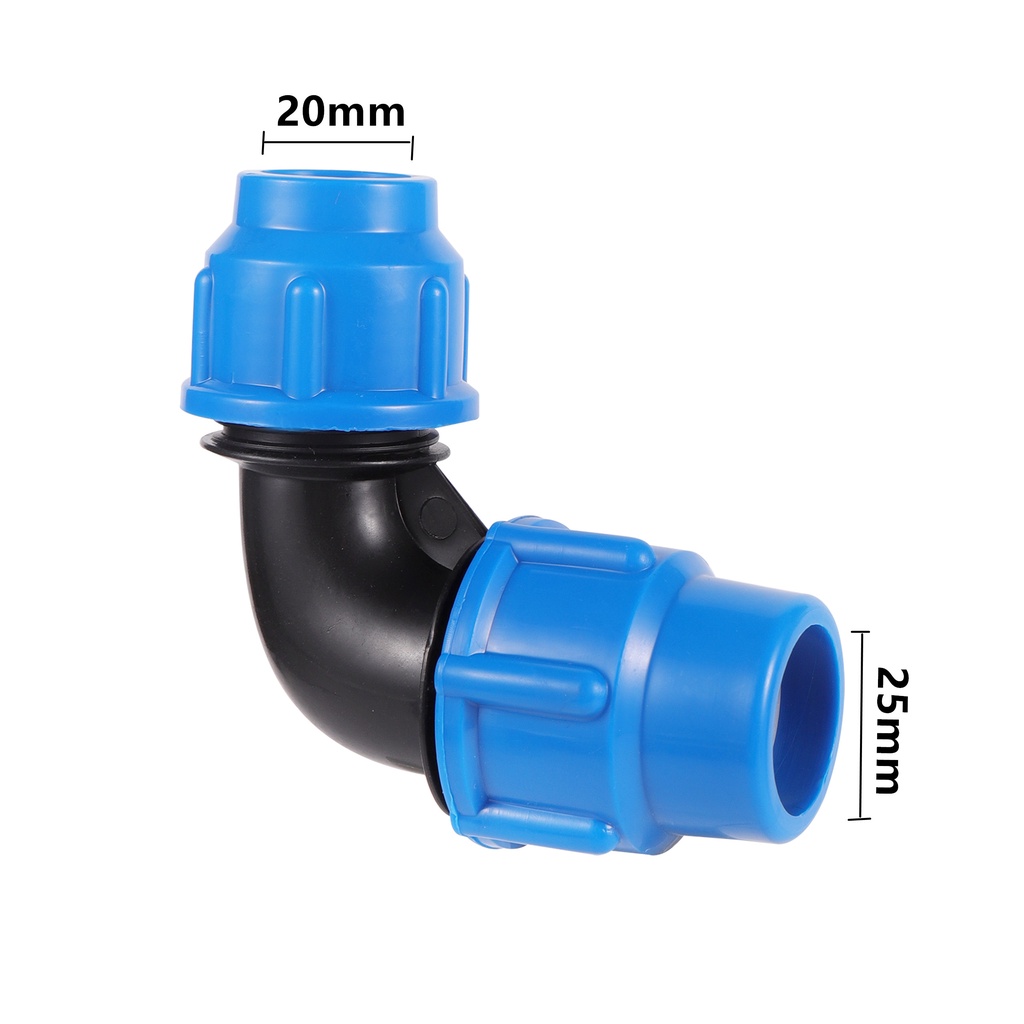 25-20/32-25 มม.พลาสติก PE ท่อน้ํา Quick Connector 90 องศาข้อศอกลด Fast Joint PE ท่อ PVC Fitting อุปกรณ์ชลประทาน - รูปที่ 2