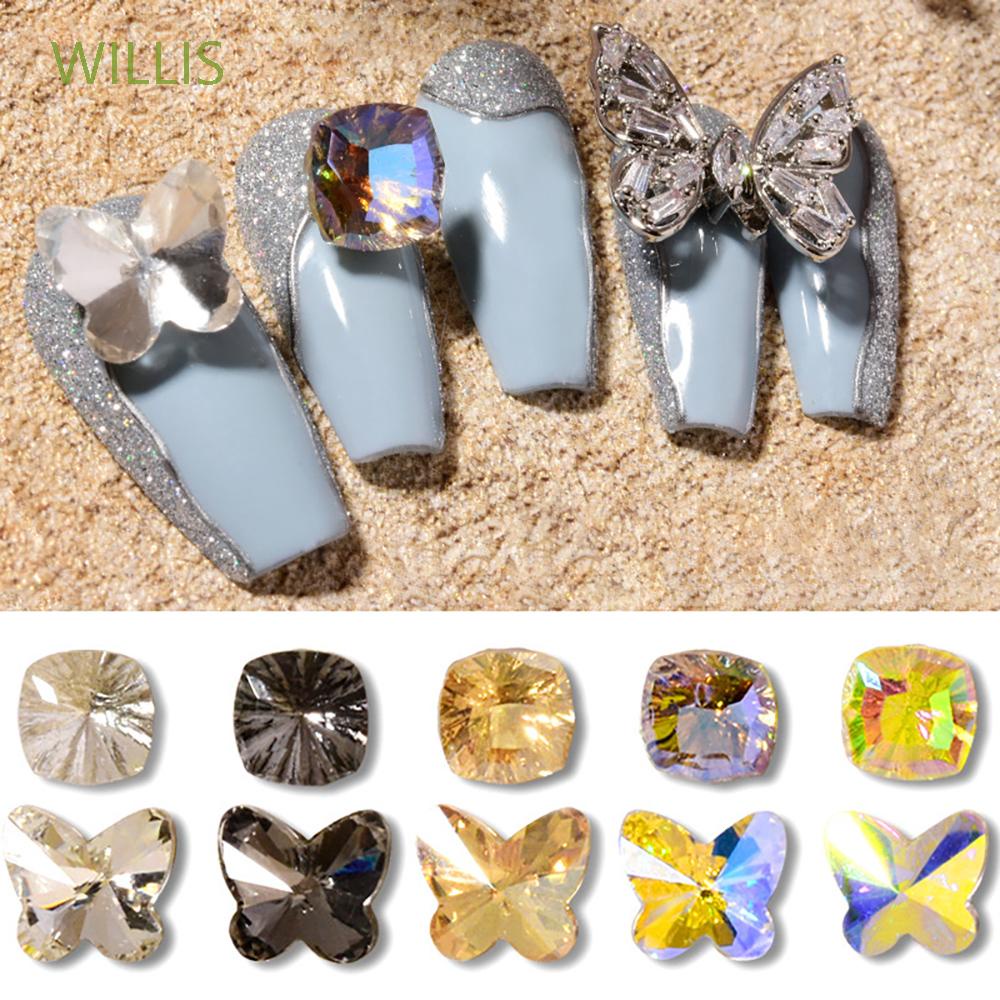 WILLIS 10Pcs Nail Art Decorations Symphony Crystal Manicure Ornaments Nail  Drill Jewelry 3D DIY Pointed Lotus Millennium Diamonds Shiny Butterfly Nail  Rhinestones | Shopee Thailand