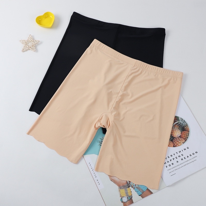 Bradeni-กางเกงซับในไร้ขอบ กางเกงกันโป๊ ซับในสาวอวบ/สาวพลัสไซส์ ผ้าลื่น ใส่สบาย ไม่ร้อน มีสินค้าพร้อม