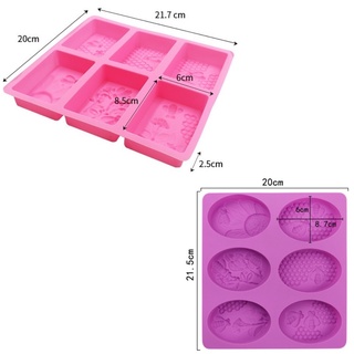 แม่พิมพ์สบู่ ซิลิโคน แม่พิมพ์สบู่ 6 ช่อง 100 กรัม ผึ้งตอมน้ำหวาน ขนาด1ช่อง 8.7 * 6 * 2.5 CM. ใช้ทำบล็อก ขนม ทนความร้อน