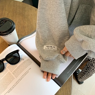ﺴ✹◊เสื้อกันหนาวมีฮู้ดผ้าคอตตอน 100% ผู้หญิง 2021 ใหม่ ฤดูใบไม้ผลิและฤดูหนาว Plus กำมะหยี่สีดำหลวมสไตล์เกาหลีเสื้อโค้ทป่า