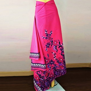 KunsA ผ้าบาติก (ผ้าปาเต๊ะ) BATIK ผ้าพันอินโด ผ้าบาติกอินโดนีเซีย MRR236-Pink