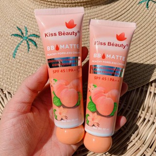 Kiss Beauty BB Peach คิส บิวตี้ บีบีพีช No.58944-03 SPF45 PA++ บีบีแมท ใช้ทาปกปิด บนใบหน้า กลิ่นพีช เนื้อฉ่ำวาว 50 ml.