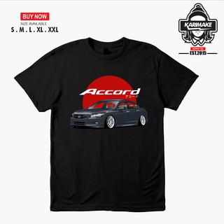 เสื้อยืดผ้าฝ้ายพิมพ์ลายแฟชั่น เสื้อยืด พิมพ์ลายรถยนต์ Honda ACCORD JDM STANCE