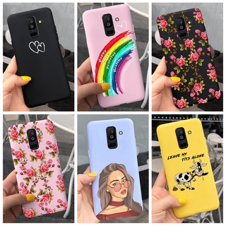 เคสโทรศัพท์มือถือแบบนิ่ม ผิวด้าน ลายสีรุ้ง แฟชั่น สําหรับ Samsung Galaxy A6 Plus A7 A9 2018 A600F A605G A750F A920