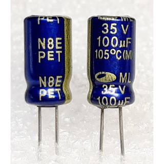 Samwha ML 100uf 35v 105° (ราคา10ตัว) capacitor ตัวเก็บประจุ คาปาซิเตอร์