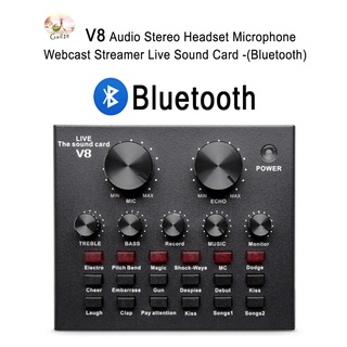 V8 Audio Stereo Headset Microphone Webcast Streamer Live Sound Card(Bluetooth)V8 BT USBเสียงชุดหูฟังไมโครโฟน Webcast