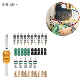 UHomee ชุดเครื่องมือซ่อมแกนวาล์วแอร์ 46ชิ้น/ชุดสําหรับ R410/R22/R134A