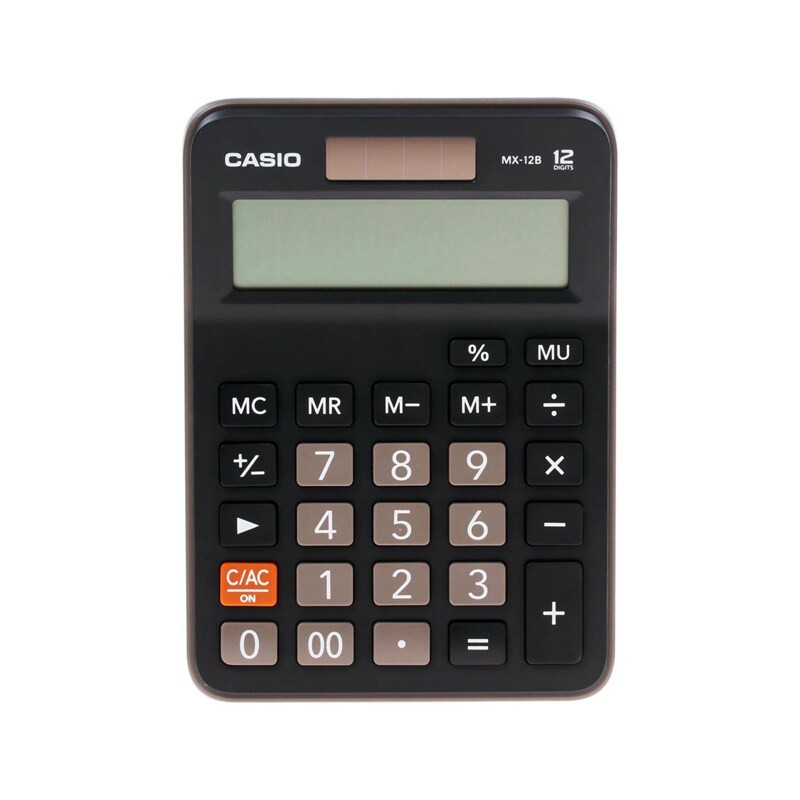 เครื่องคิดเลข สีดำ คาสิโอ MX-12B Casio Black Calculator MX-12B