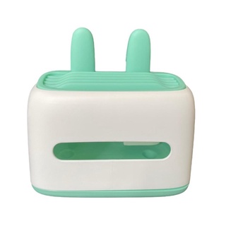 กล่องทิชชู่ทรงหูกระต่าย สีเขียว กล่องใส่กระดาษทิชชู Tissue box, rabbit ears, green