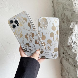 เคสซิลิโคน เคสไอโฟน เคส iPhone 14 Pro Max 14 Plus iPhone 13 Pro Max iPhone 12 Pro Max iPhone 11 Pro Max Cartoon มิกกี้เมาส์ Mickey Mouse &amp; มินนี่เม้าส์ Minnie Mouse Electroplating Soft Silicone Case