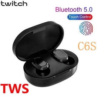 Twitch หูฟังสเตอริโอไร้สายบลูทูธ 5.0 C6S TWS พร้อมไมโครโฟน กันน้ํา สําหรับเล่นกีฬา