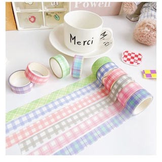 พร้อมส่ง MASKING TAPE  เทปตกแต่งลายสก็อต ตกแต่งสมุด ไดอารี่ แพลนเนอร์