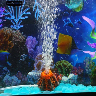 พิพิธภัณฑ์สัตว์น้ำปลอมจำลองน้ำ Volcano Ornament Fish Tank Decor เครื่องมือปลอดสารพิษ