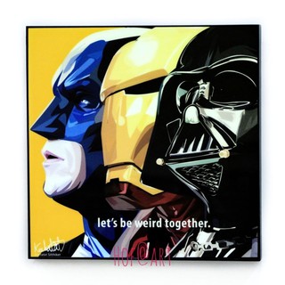 Darth Vader + Iron man + Batman รูปภาพ​ติด​ผนัง ​pop​ art การ์ตูน Marvel กรอบรูป แต่งบ้าน ของขวัญ