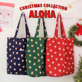 Sew.sister Tote bag กระเป๋าผ้า ลายคริสต์มาส Christmas