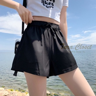 IT061 TARA Short pants กางเกงขาสั้น ทรงสปอร์ต ไม่มีกระเป๋าข้าง เอวยางยืด ผ้าไหมอิตาลี ใส่สบาย ไม่ร้อน