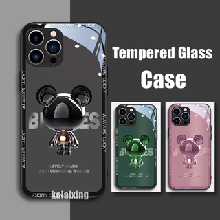 Square Liquid Tempered Glass Case เคสไอโฟน13โปรแมกซ 13 ProMax 12 11 Xs Max XR X 7 Plus 8Plus Kwas Cover