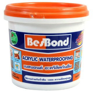 อะคริลิกกันซึม BESBOND 1KG ขาว วัสดุกันซึม เคมีภัณฑ์ก่อสร้าง วัสดุก่อสร้าง BESBOND 1KG WHITE WATERPROOFING ACRYLIC