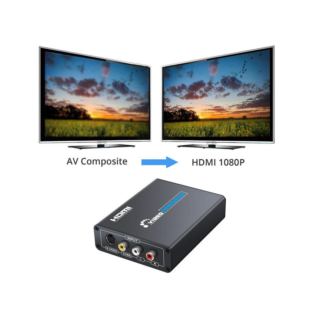 3RCA AV CVBS Composite S-Video to HDMI Converter AV S-Video to HDMI Adapter