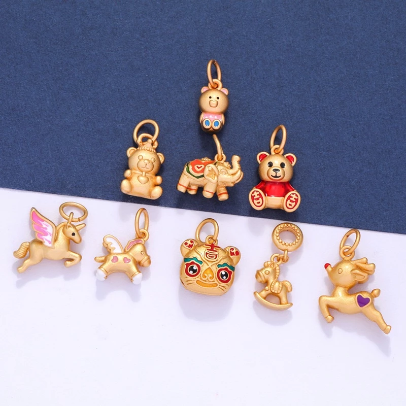 จี้สร้อยคอ สร้อยข้อมือ รูปหมียูนิคอร์น สไตล์เวียดนาม DIY thumbnail 5