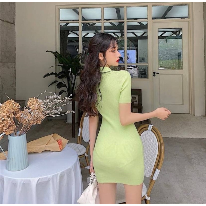 🧚✨PDC.CLOSET 💫มินิเดรสแขนสั้นทรงคอโปโล