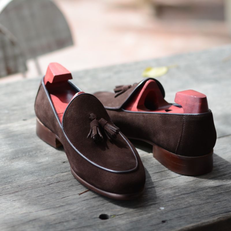 503-2 Arcobareno Tassel Loafer Suede Brown