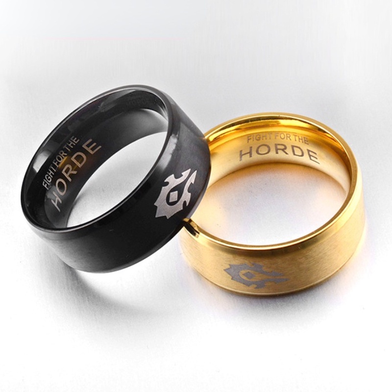 [ข้อเสนอพิเศษ] แหวนสแตนเลส ป้องกันการซีดจาง พิมพ์ลายตัวอักษร Dongdaemun สไตล์เกาหลี