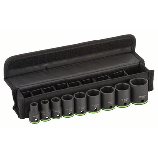 Bosch ชุดลูกบล็อก ชุดลูกบล็อค ชุดบล็อก แกน 1/2 นิ้ว จำนวน 9 ชิ้น/ชุด รุ่น 2608551100 (ขนาด 10 - 27 มม.)