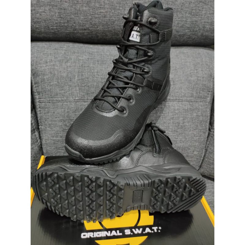 Paling Alpha Fury Side Zip Boot (สีดํา), Kasut Operasi Pengatkuasa Polis Army Military.