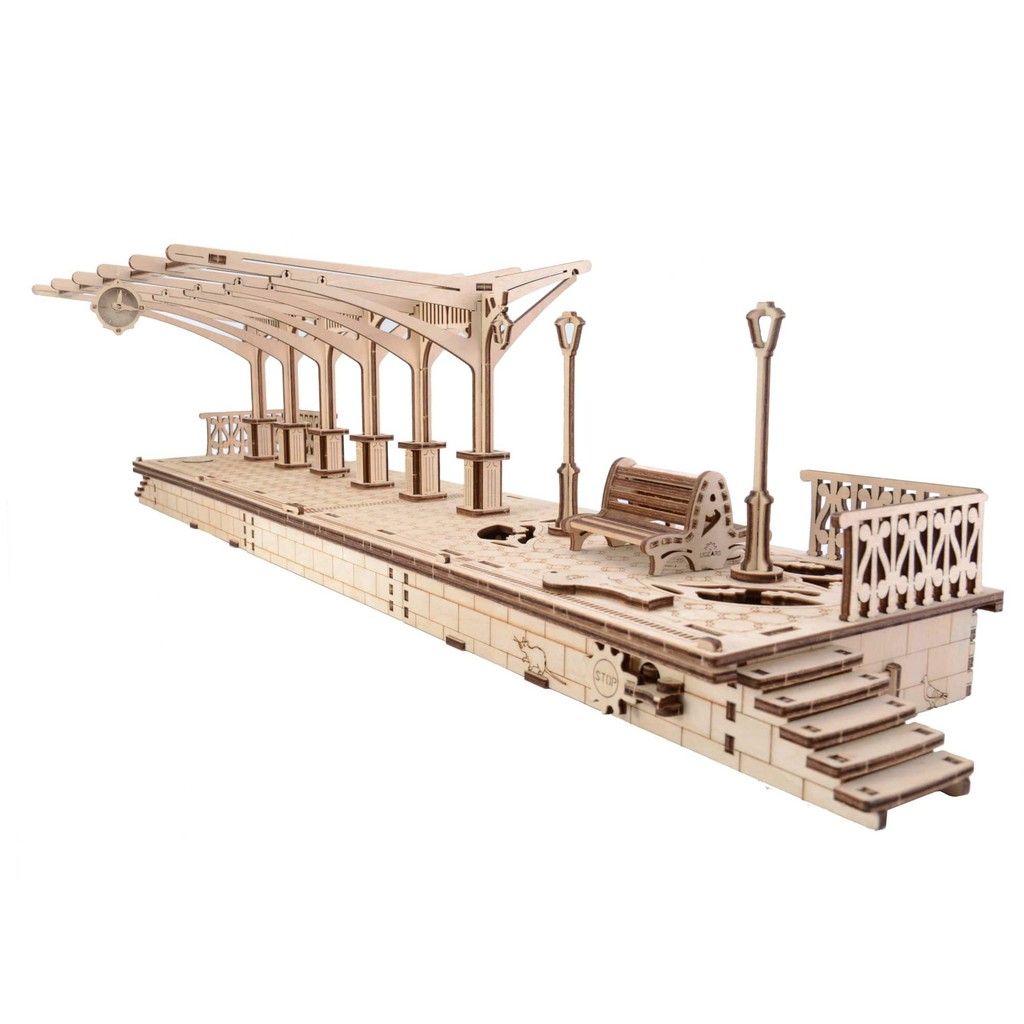 UGEARS: Railway Platform [3D Wooden Puzzle]
