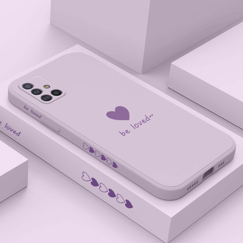 Simple Love เคสโทรศัพท ์ สําหรับ Samsung Galaxy A71 A51 4G A21S แฟชั ่ น A31 ซิลิโคนเหลวรูปแบบด ้ านข ้ าง