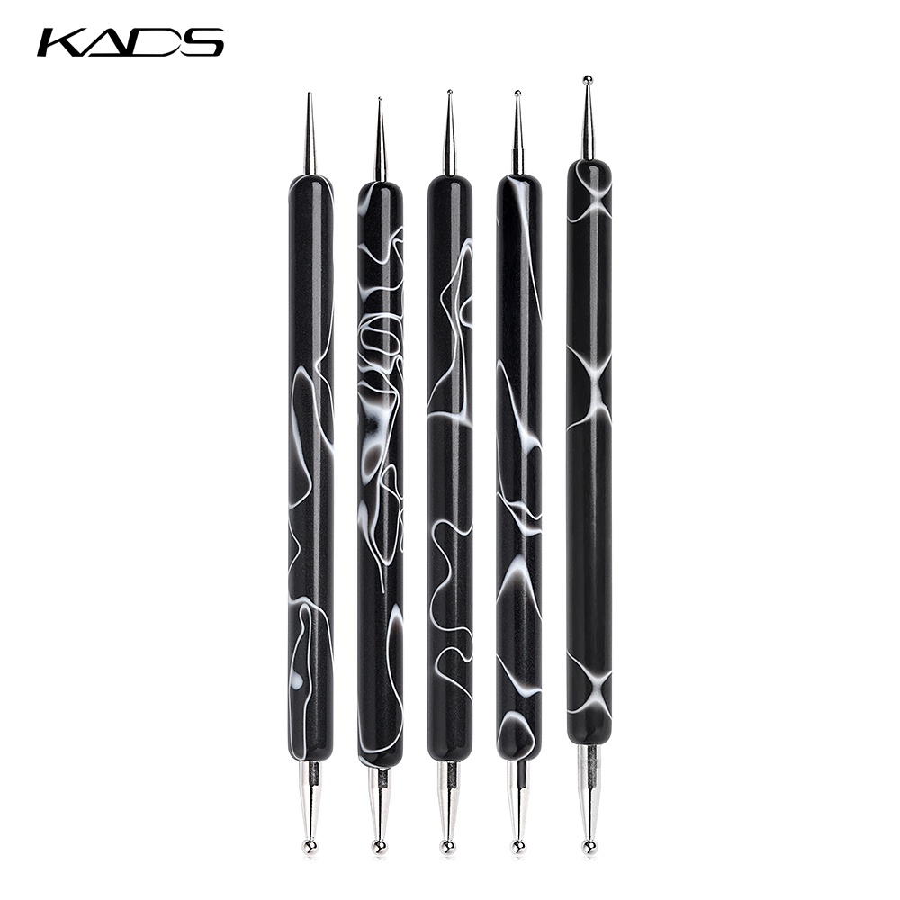 Kads 5 ชิ้น/เซ็ต Doubled-Headed Dotting Marbleizing Art Dotting เครื่องมือเล็บเครื่องมือ